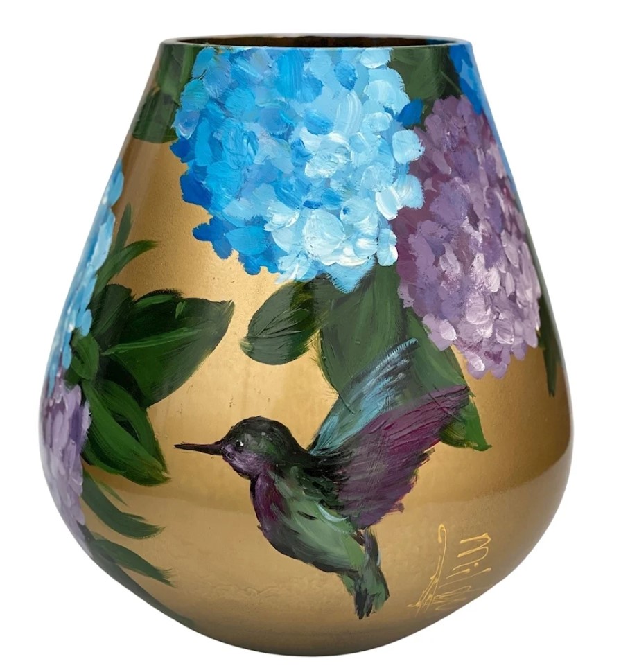 Vaas Tasman M Birds and flowers, Diam: 26 cm, hoog 28 cm