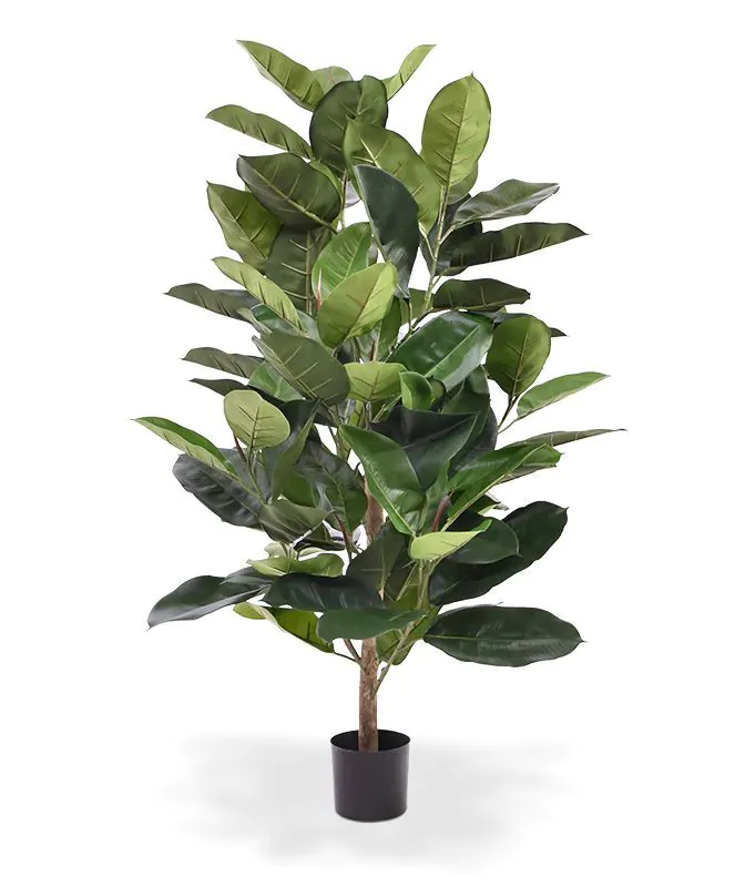 Elastica Robusta kunstplant H: 120 cm - groen